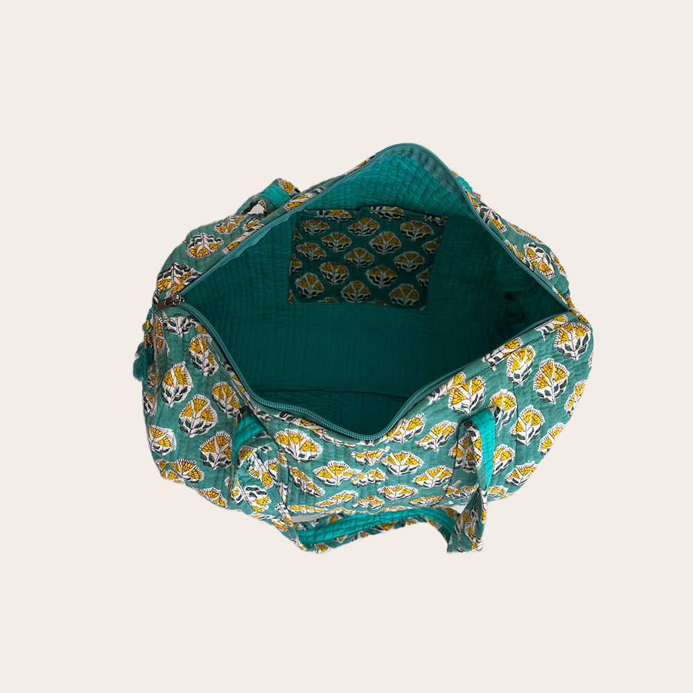Maleta Midi verde con amarillo