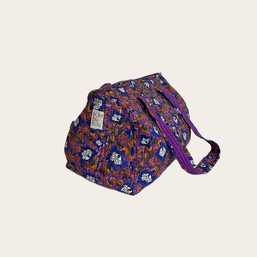 Maleta Midi morado con azul y naranja