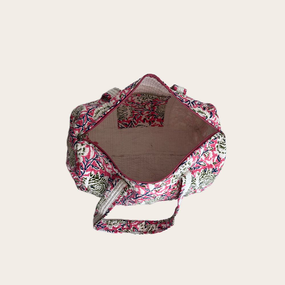 Maleta Midi rosa chicle con azul marino