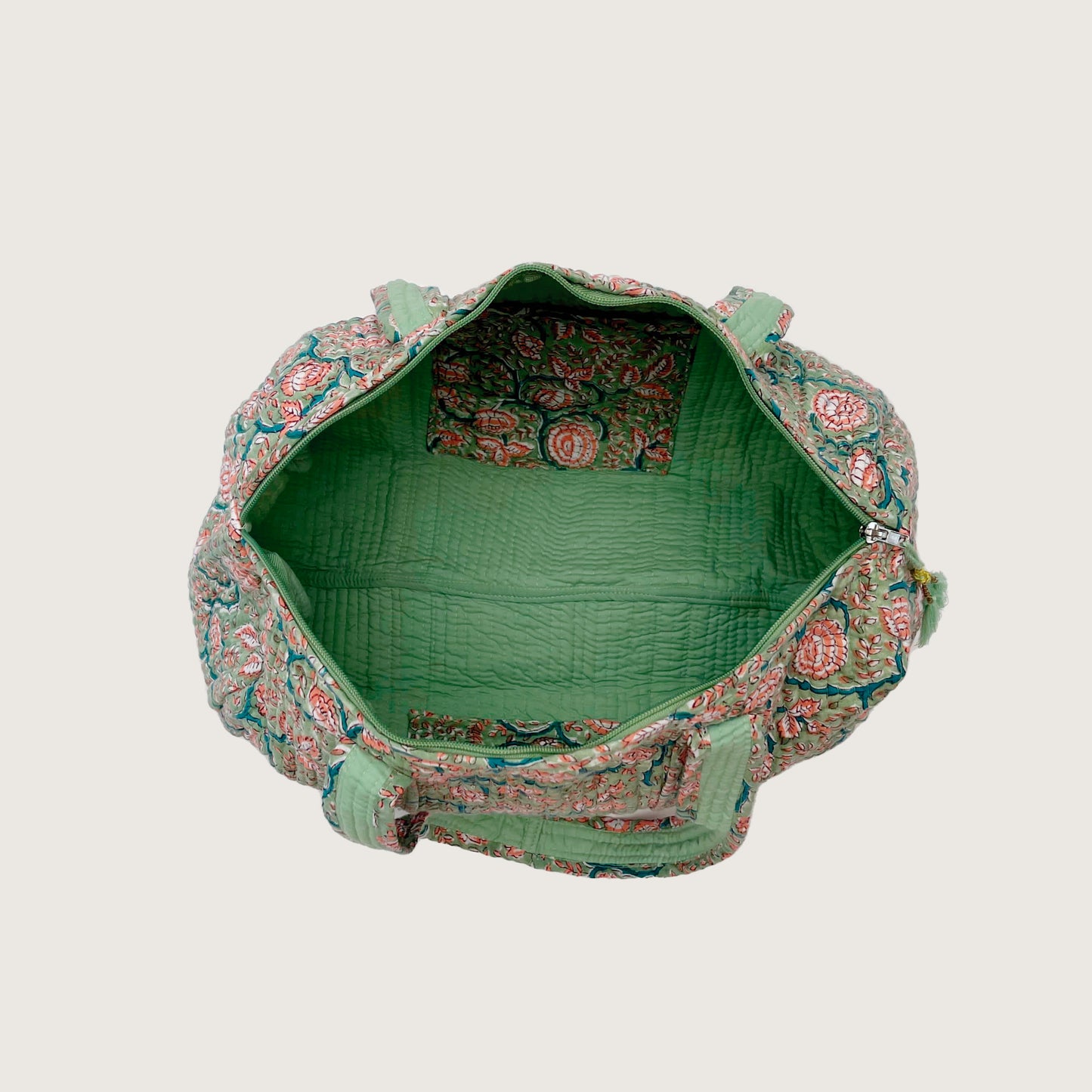 Maleta Midi verde con salmón