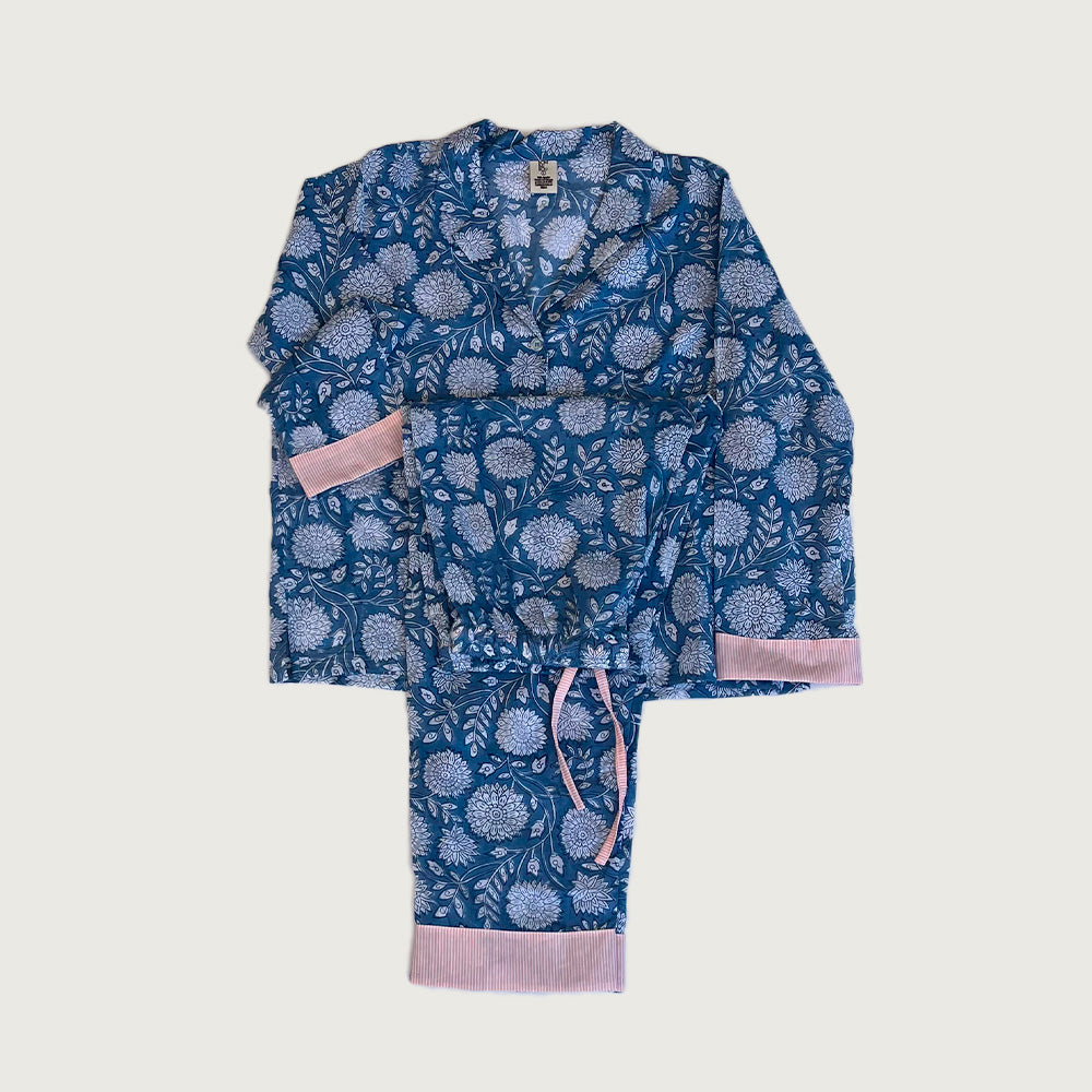 Pijama Bindi azul con girasoles