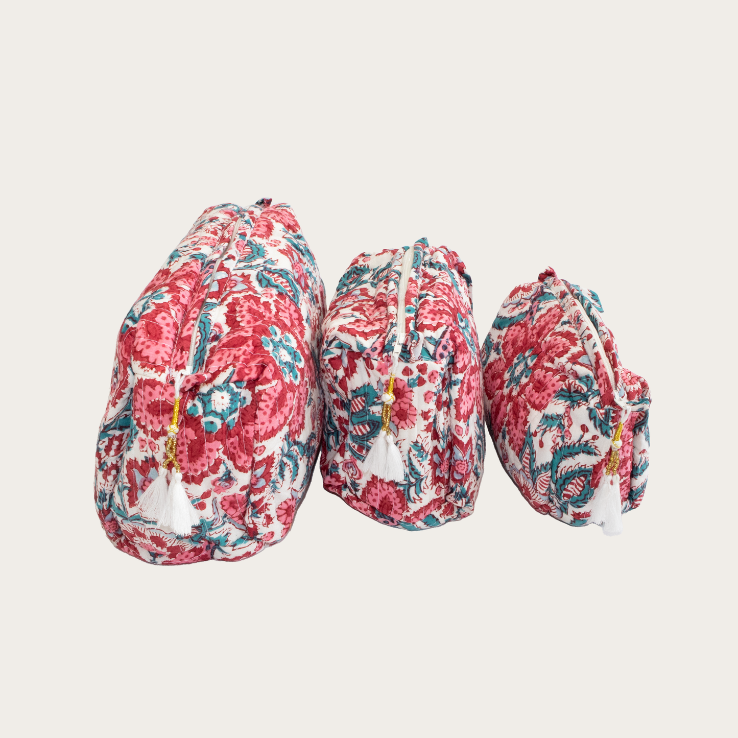 Set de 3 bolsas Blanco con Rojo