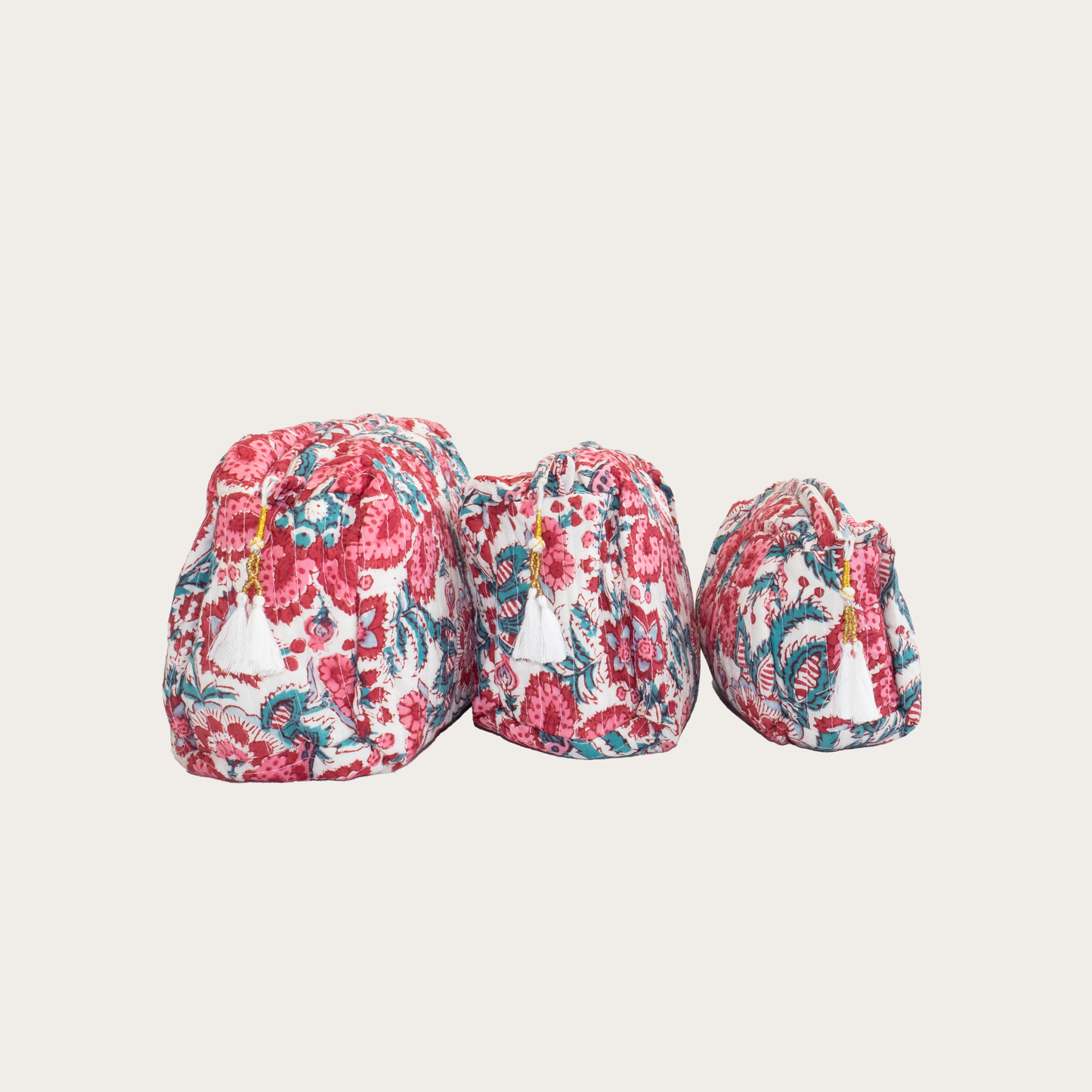 Set de 3 bolsas Blanco con Rojo
