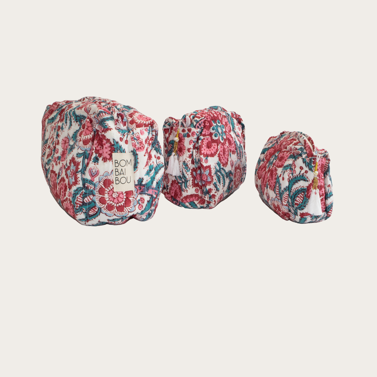 Set de 3 bolsas Blanco con Rojo