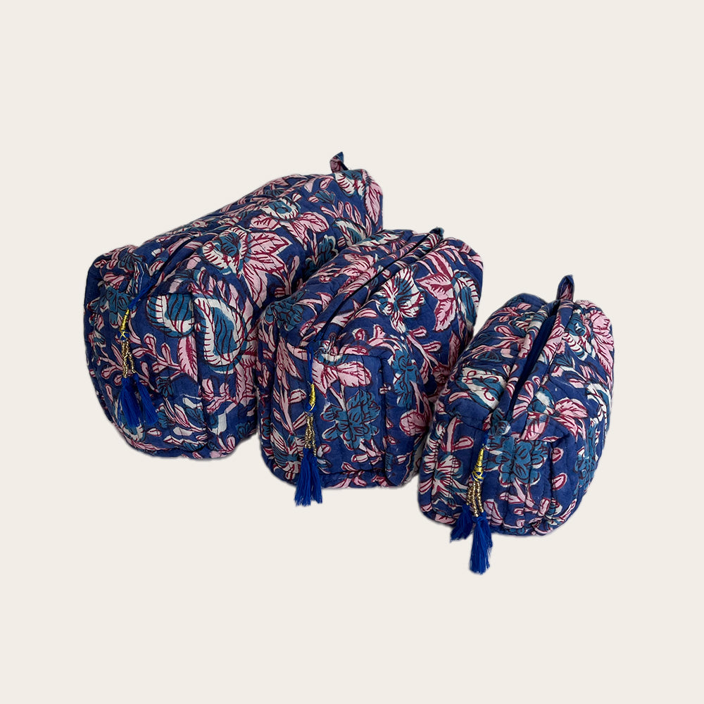 Set de 3 bolsas Azul rey con rojo