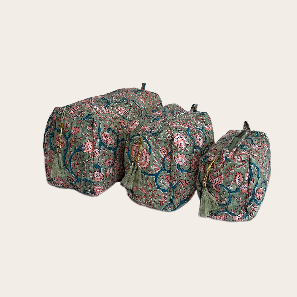 Set de 3 bolsas Verde con salmón