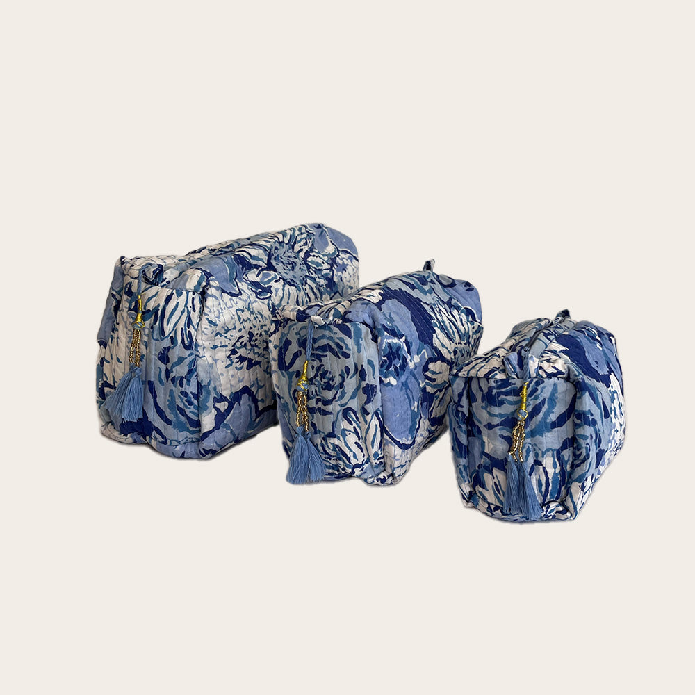 Set de 3 bolsas Azul con blanco