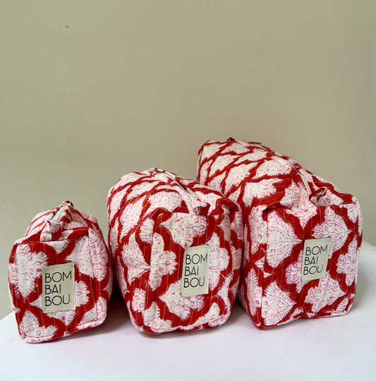 Set de 3 bolsas Rojo con blanco