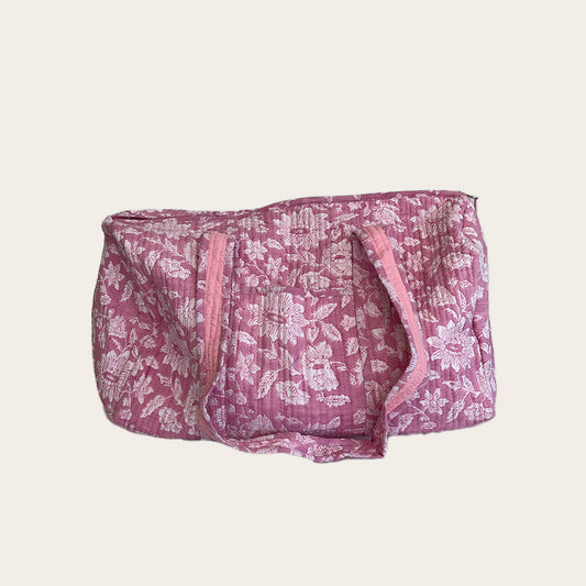Maleta Midi rosa con blanco