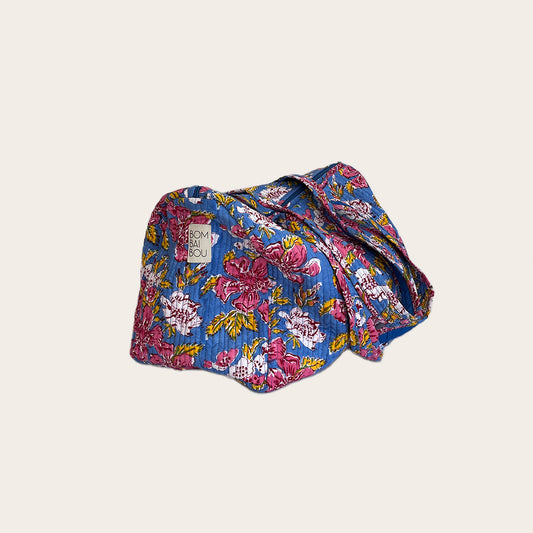 Maleta Midi azul con rosa y amarillo
