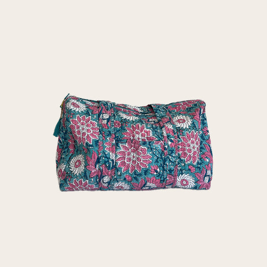 Maleta Midi turquesa con rosa