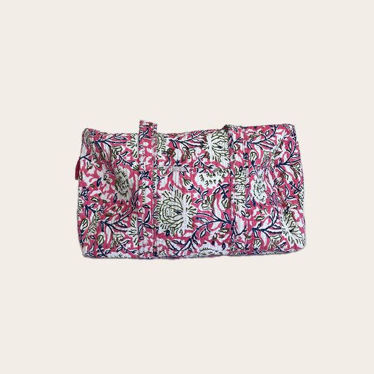 Maleta Midi rosa chicle con azul marino