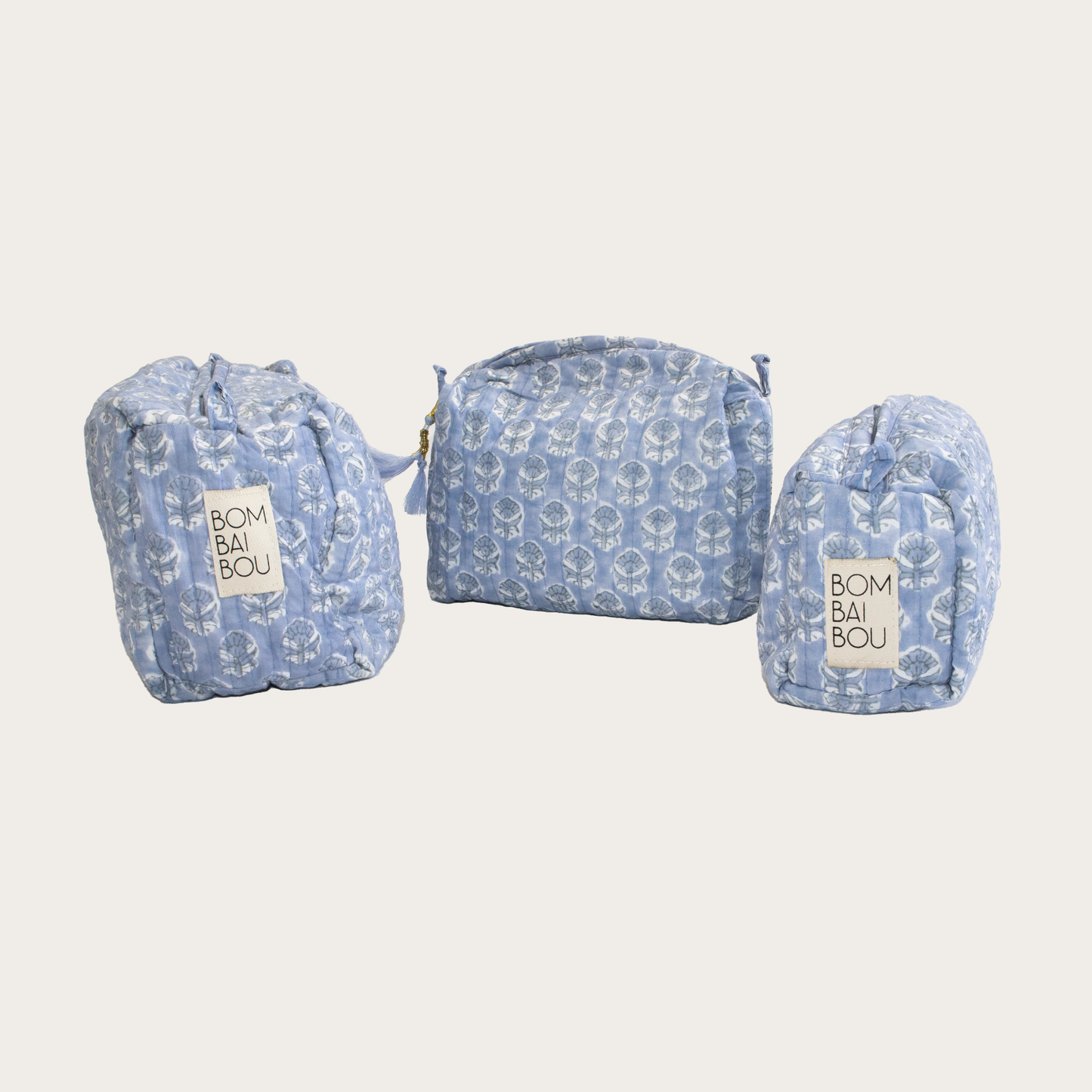 Set de 3 bolsas Azul Gris