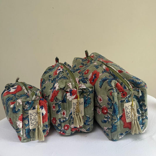 Set de 3 bolsas verde oriental