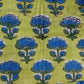Set de 3 bolsas Amarillo lima con flores azules