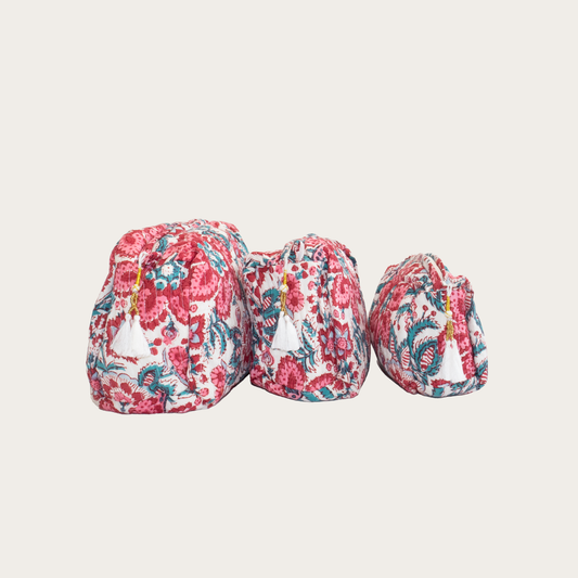 Set de 3 bolsas Blanco con Rojo