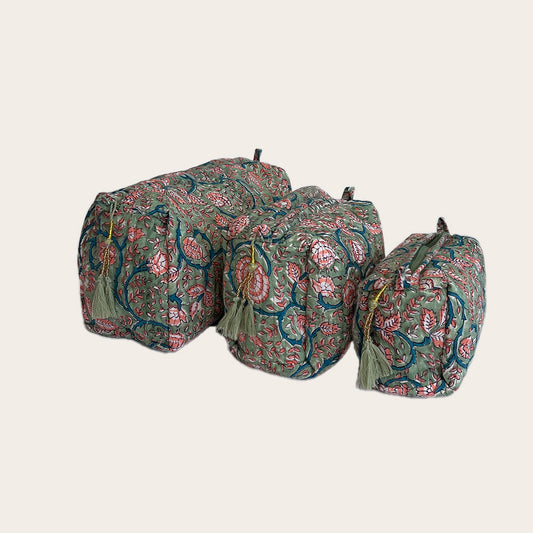 Set de 3 bolsas Verde con salmón