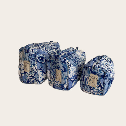 Set de 3 bolsas Azul con blanco