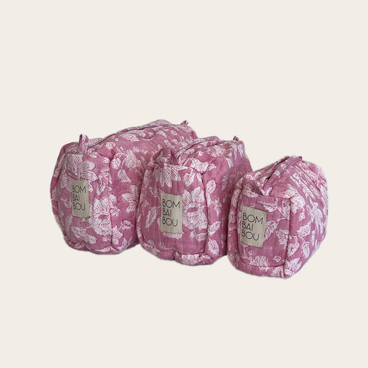 Set de 3 bolsas Rosa con blanco