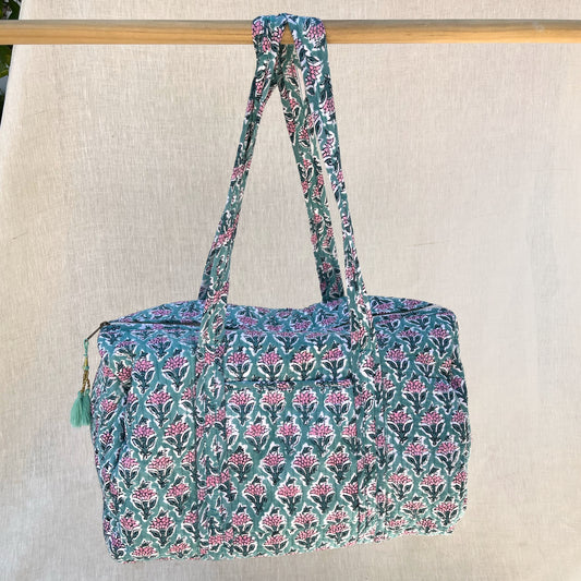 Maleta Midi azul con rosa